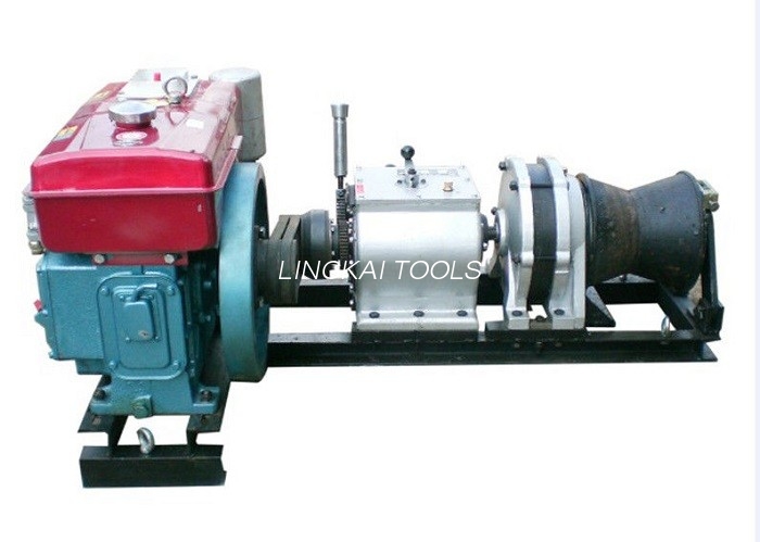 Máy kéo tời cáp khối lượng nhỏ 5 tấn Máy kéo tời chạy bằng động cơ diesel có đai truyền động